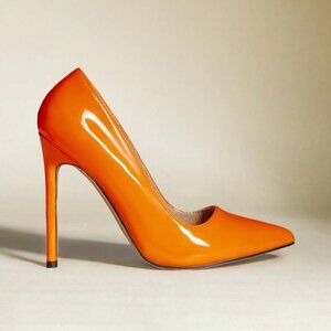 Orange Sexy Women's Stiletto Heeled Pointed Pumps